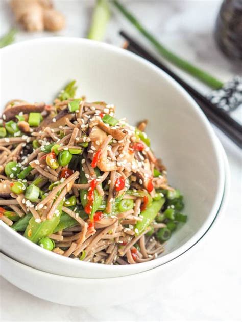 Soba Noodle Stir Fry With Sugar Snap Peas And Shiitakes Vegan Gf