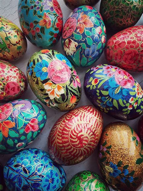 Set Of 6 Easter Egg Decorations Egg Hunts Handpainted Etsy