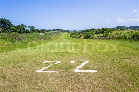 Airfield Grass Runway Planes Countryside Stock Image Colourbox