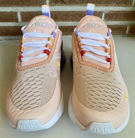 Nike Air Max 270 Pink Washed Coral White Womens Size 7 Sneakers