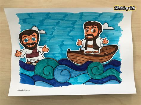 Peter And Jesus Walk On Water Craft Picture Ministryark