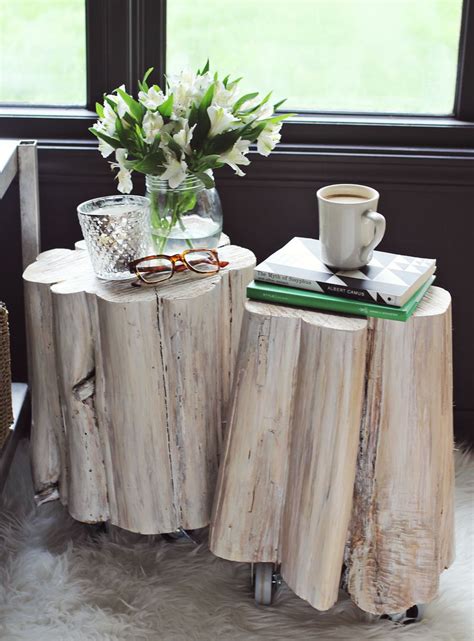 Diy Tree Stump Side Tables A Beautiful Mess