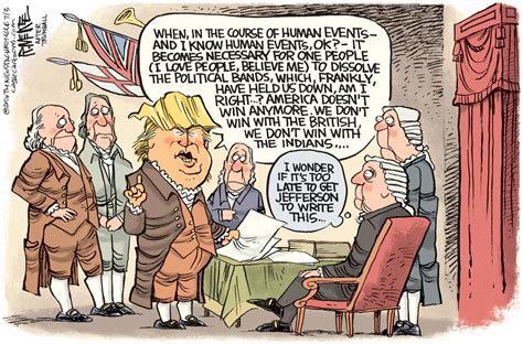 What is the purpose of any political cartoon? Trump writes the Declaration of Independence, in Rick McKee's latest cartoon | Opinion | Cartoon ...