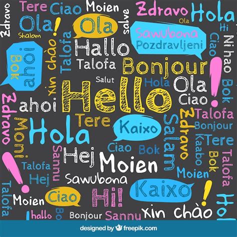 Hola En Diferentes Idiomas Vector Gratis