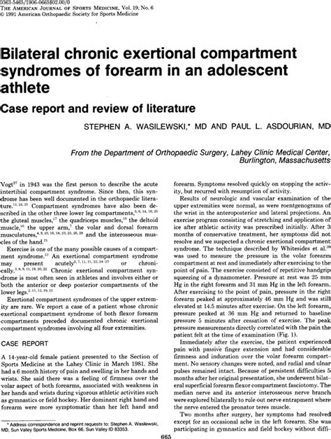 Bilateral Chronic Exertional Compartment Syndromes Of Forearm In An