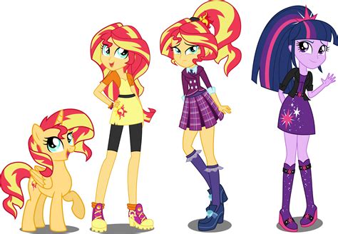 Eqg Au Sunset Shimmer And Twilight Sparkle By Xebck My Little Pony