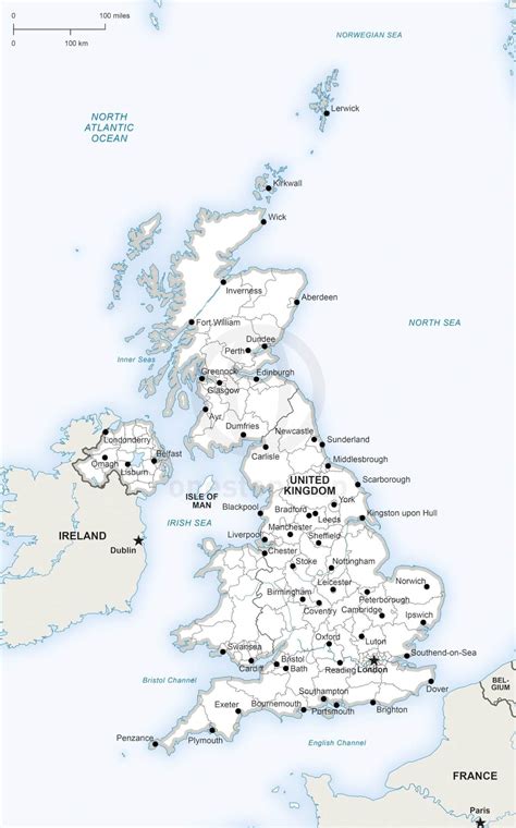 The united kingdom of great britain and northern ireland is a constitutional monarchy comprising most of the british isles. Vector Map of United Kingdom Political | One Stop Map