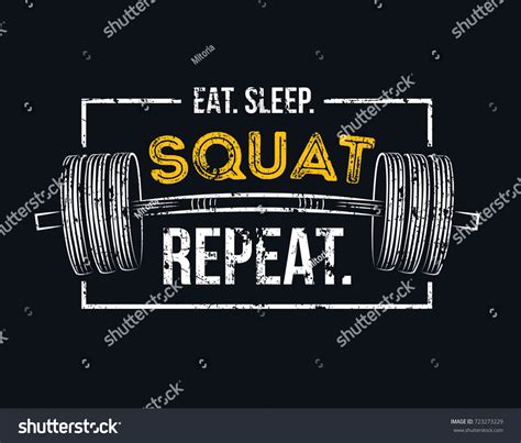 eat sleep squat repeat gym motivational stock vector royalty free 723273229 shutterstock