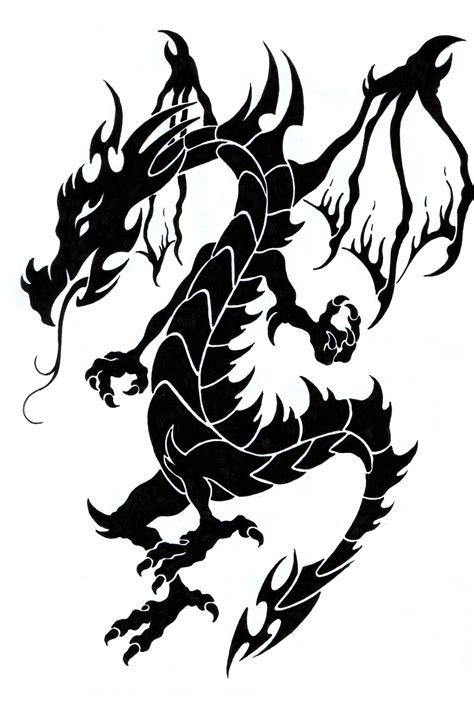 Black And White Dragon Tattoo Clipart Best