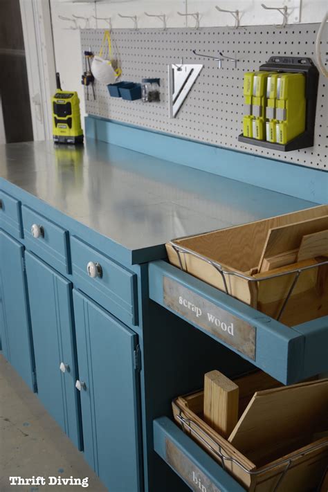 Run on over to bhg and learn how to make a concealed storage area for all your garage goodies. Upcycled Workstation With DIY Scrap Wood Storage