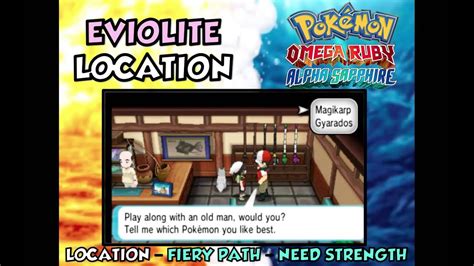 Wherehow To Find Eviolite In Pokemon Omega Ruby And Alpha Sapphire