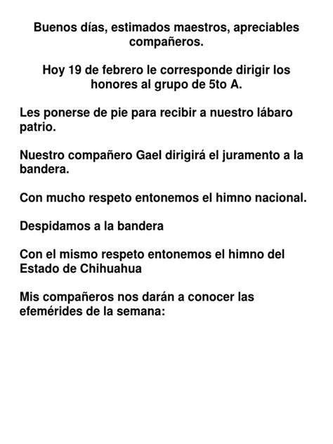 Protocolo Honores A La Bandera Pdf