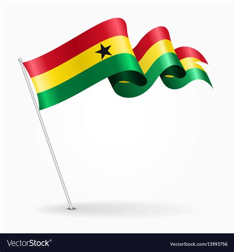 Ghana Pin Wavy Flag Royalty Free Vector Image Vectorstock