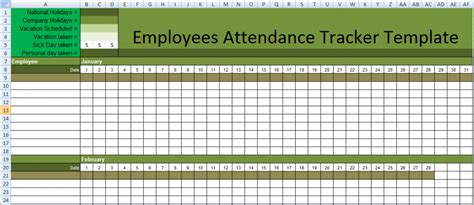 Free Printable Employee Attendance Calendar Pdf