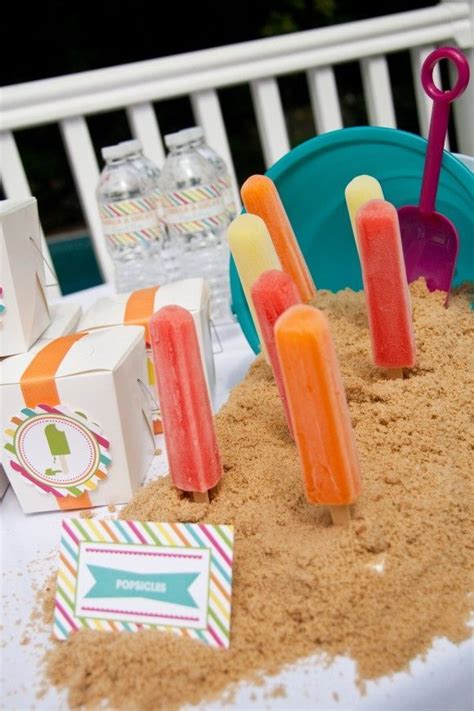 Popsicle Display Cookie Crumb Sand Popsicle Party Summer Birthday