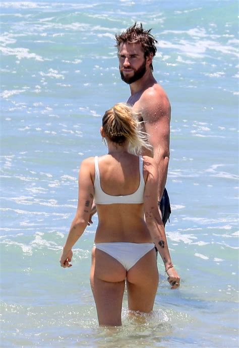 Miley Cyrus In Bikini At The Beach With Liam Hemsworth In Byron Bay
