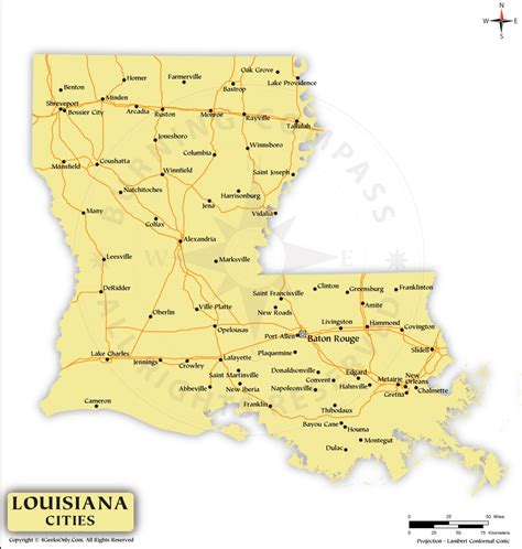 Louisiana Cities Map Louisiana State Map With Cities