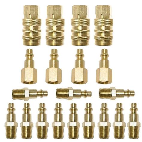 Automotive Tools And Supplies 20 Pc Solid Brass Quick Coupler Set Air