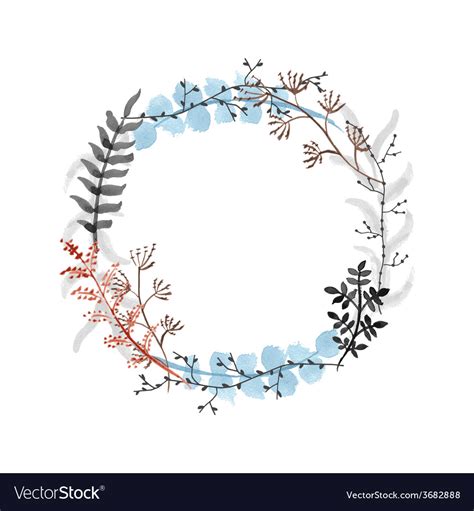 Hand Drawn Floral Wreath Royalty Free Vector Image