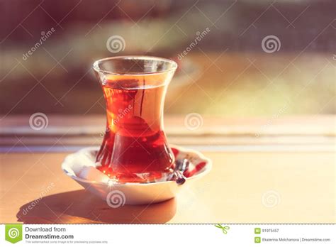 Hot Turkish Tea Outdoors Near Glass Wall Turkish Tea And Traditional