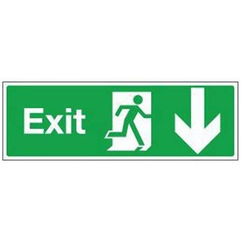 Fire Exit Sign Self Adhesive 400mm X 100mm Lands Engineers