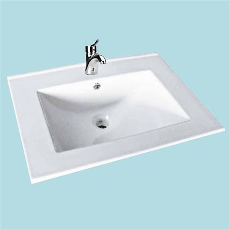 Shop Bathroom Drop In Sink Square Self Rimming White China Renovator