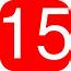 Red Rounded Square With Number 15 Clip Art At Clkercom  Vector