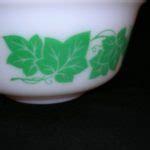 Vintage Hazel Atlas Mixing Bowl Green Ivy Old Time Glass