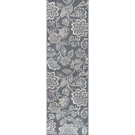 Tayse Rugs Madison Gray 2 Ft X 7 Ft Runner Rug Mdn3409 2x8 The Home