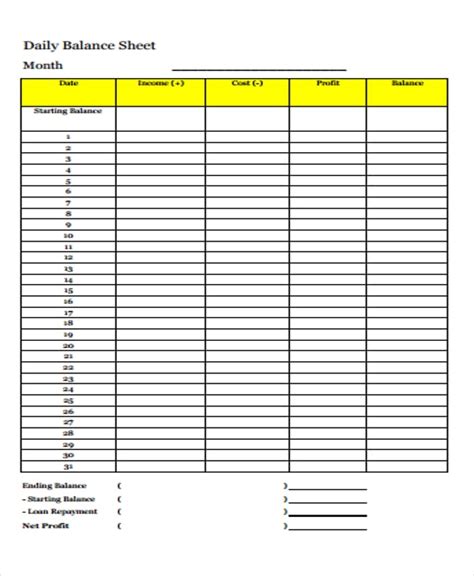 16 Balance Sheet Templates In Pdf
