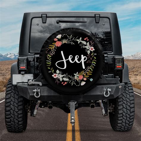 Vintage Jeep Flower Spare Tire Cover For Car Personalized Etsy