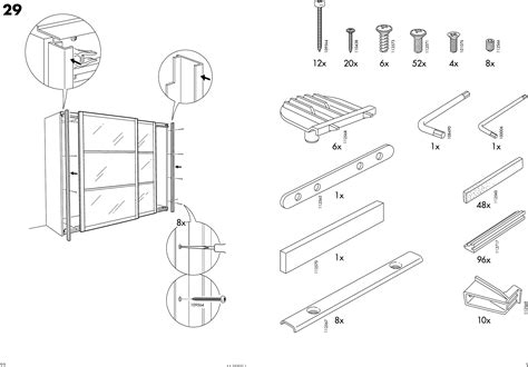 Ikea Pax Stordal Sliding Door Pair 98x93 Assembly Instruction
