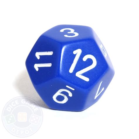 12 Sided Opaque Dice D12 Blue Dice Game Depot