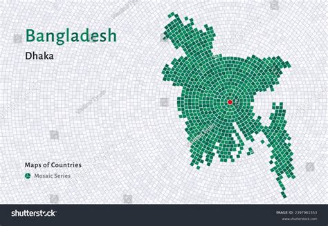 Bangladesh Map Capital Dhaka Shown Mosaic Stock Vector Royalty Free
