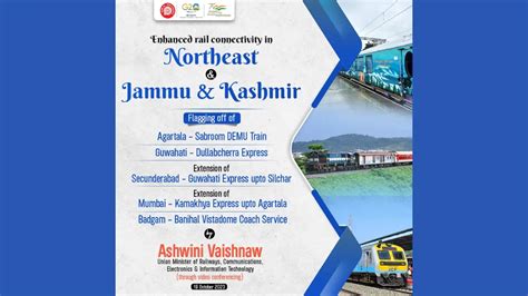 Enhanced Rail Connectivity In North East And Jammu And Kashmir