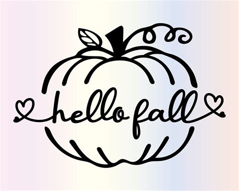 Hello Fall Svg Fall Pumpkin Sign Svg Files For Cricut Autumn Etsy