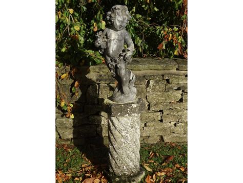 Antique Garden Statue Lead Putto Figure Holloways Garden Antiques