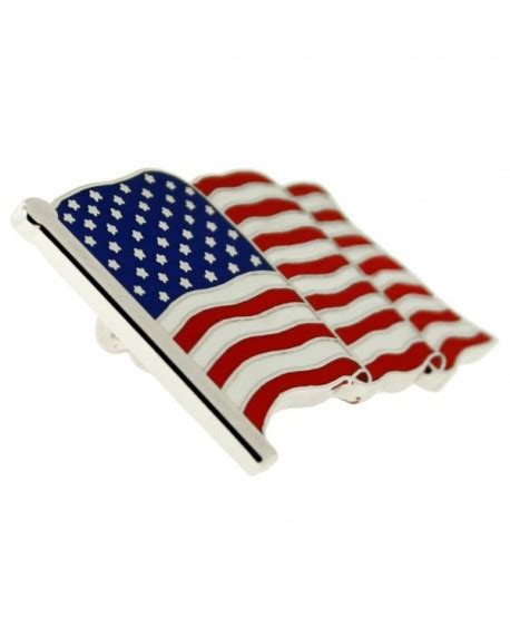 Pinmarts Proudly Made In Usa American Flag Jewelry Silver Enamel Lapel Pin Ce120824awt