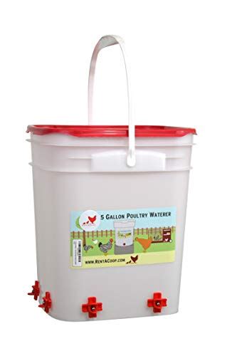 Buy 5 Gallon Chicken Waterer Horizontal Side Mount Poultry Nipples For Up To 30 Chickens