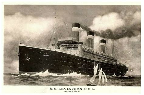 Ss Leviathan Us Lines Registered Letter 59956 Tones Postcard Europe