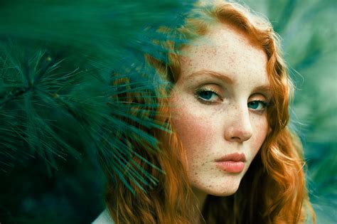 Download Freckles Redhead Green Eyes Model Woman Face Hd Wallpaper By Sarah Ann Loreth