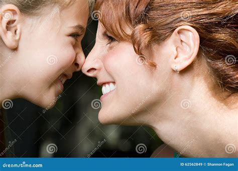 Mother And Daughter Face To Face Stock Image Image Of Camping Loving