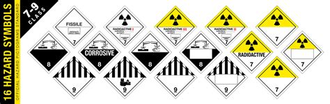 Full Set Of 16 Class 7 9 Isolated Hazardous Material Signs Radioactive
