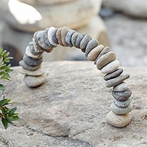 Rock Cairn Arch Sculpture Natural River Stone Arch Zen Garden Decor