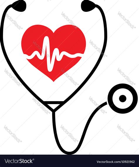 Heart Heartbeat Stethoscope Royalty Free Vector Image