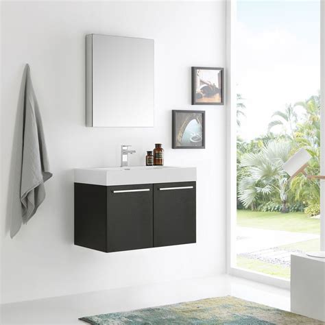 10 year warranty waterproof vanity unit superior quality bathroom wall hung vanity unit with ceramic basin soft close doors & back board mirror & tap are not included. Fresca Vista 30-inch Black Wall-hung Modern Bathroom ...
