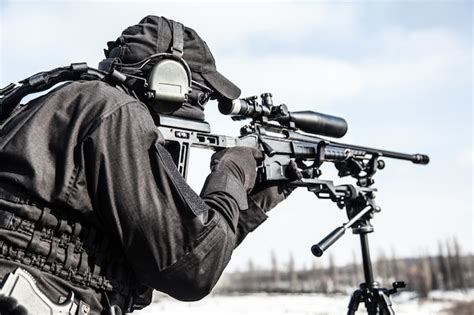 Premium Photo Sniper Of Police Special Operations Tactical Group In