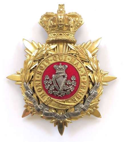 Royal Irish Regiment Victorian Officers Helmet Plate Circa 1881 190