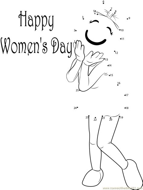 Happy Womens Day Dot To Dot Printable Worksheet Connect The Dots