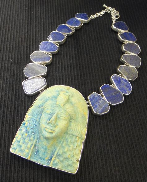 King Tutankhamun With Lapis Lazuli Sterling Silver Necklace Jewelry